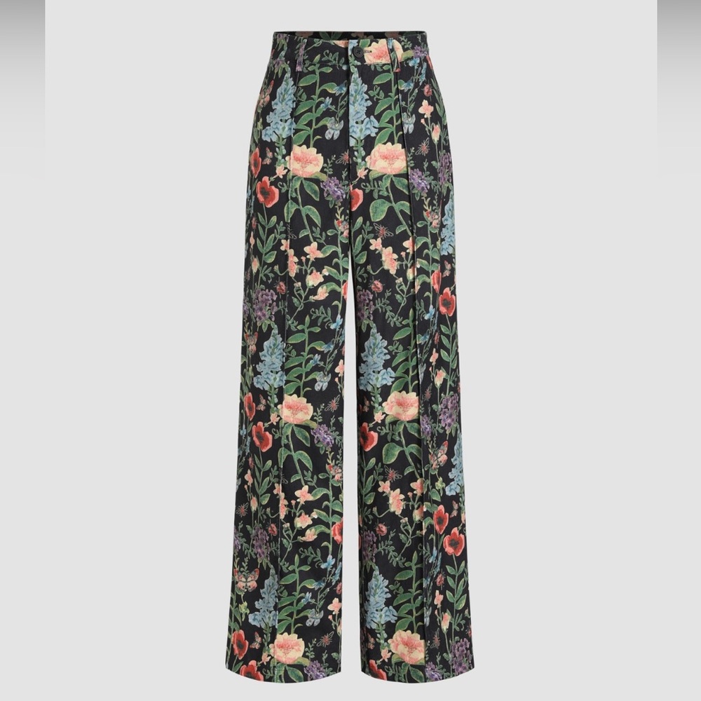 Cider Multi Colored Floral Wide-Leg Pants- Size M